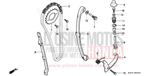 CHAINE A CAMES/TENDEUR NX125K de 1989